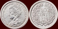 Koninkrijk der Nederlanden 10 Cents NEDERLAND (NETHERLANDS, KINGDOM) - WILHELMINA, 1890-1948 - -