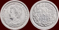Koninkrijk der Nederlanden 10 Cents NEDERLAND (NETHERLANDS, KINGDOM) - WILHELMINA, 1890-1948 - -