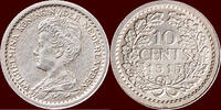 Koninkrijk der Nederlanden 10 Cents NEDERLAND (NETHERLANDS, KINGDOM) - WILHELMINA, 1890-1948 - -