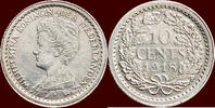 Koninkrijk der Nederlanden 10 Cents NEDERLAND (NETHERLANDS, KINGDOM) - WILHELMINA, 1890-1948 - -