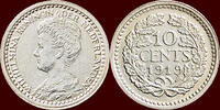 Koninkrijk der Nederlanden 10 Cents NEDERLAND (NETHERLANDS, KINGDOM) - WILHELMINA, 1890-1948 - -