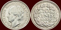 Koninkrijk der Nederlanden 10 Cents NEDERLAND (NETHERLANDS, KINGDOM) - WILHELMINA, 1890-1948 - -