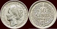 Koninkrijk der Nederlanden 10 Cents NEDERLAND (NETHERLANDS, KINGDOM) - WILHELMINA, 1890-1948 - 1942 P, Philadelphia -