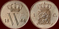 Koninkrijk der Nederlanden 1 Cent NEDERLAND (NETHERLANDS, KINGDOM) - WILLEM III, 1849-1890 - -