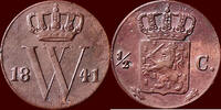 Koninkrijk der Nederlanden ½ Cent NEDERLAND (NETHERLANDS, KINGDOM) - WILLEM II, 1840-1849 - -