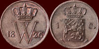 Koninkrijk der Nederlanden 1 Cent NEDERLAND (NETHERLANDS, KINGDOM) - WILLEM I, 1815-1840 - 1826, Utrecht -