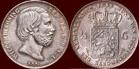 Koninkrijk der Nederlanden ½ Gulden NEDERLAND (NETHERLANDS, KINGDOM) - WILLEM III, 1849-1890 - -