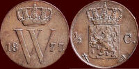Koninkrijk der Nederlanden ½ Cent NEDERLAND (NETHERLANDS, KINGDOM) - WILLEM III, 1849-1890 - -