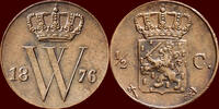 Koninkrijk der Nederlanden ½ Cent NEDERLAND (NETHERLANDS, KINGDOM) - WILLEM III, 1849-1890 - -