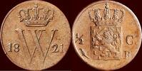 Koninkrijk der Nederlanden 1/2 Cent NEDERLAND (NETHERLANDS, KINGDOM) - WILLEM I, 1815-1840 - 1821, Brussel -