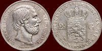 Koninkrijk der Nederlanden 2 ½ Gulden NEDERLAND (NETHERLANDS, KINGDOM) - WILLEM III, 1849-1890 - -