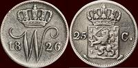Koninkrijk der Nederlanden 25 Cents NEDERLAND (NETHERLANDS, KINGDOM) - WILLEM I, 1815-1840 - 1826, Utrecht -