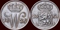 Koninkrijk der Nederlanden 25 Cents NEDERLAND (NETHERLANDS, KINGDOM) - WILLEM I, 1815-1840 - 1826, Brussel -