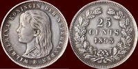 Koninkrijk der Nederlanden 25 Cents NEDERLAND (NETHERLANDS, KINGDOM) - WILHELMINA, 1890-1948 - -