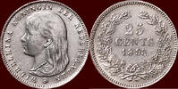 Koninkrijk der Nederlanden 25 Cents NEDERLAND (NETHERLANDS, KINGDOM) - WILHELMINA, 1890-1948 - -