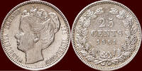 Koninkrijk der Nederlanden 25 Cents NEDERLAND (NETHERLANDS, KINGDOM) - WILHELMINA, 1890-1948 - 1901 -