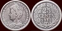 Koninkrijk der Nederlanden 25 Cents NEDERLAND (NETHERLANDS, KINGDOM) - WILHELMINA, 1890-1948 - -