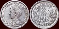 Koninkrijk der Nederlanden 25 Cents NEDERLAND (NETHERLANDS, KINGDOM) - WILHELMINA, 1890-1948 - -