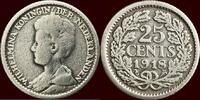 Koninkrijk der Nederlanden 25 Cents NEDERLAND (NETHERLANDS, KINGDOM) - WILHELMINA, 1890-1948 - -