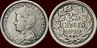 Koninkrijk der Nederlanden 25 Cents NEDERLAND (NETHERLANDS, KINGDOM) - WILHELMINA, 1890-1948 - -