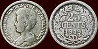 Koninkrijk der Nederlanden 25 Cents NEDERLAND (NETHERLANDS, KINGDOM) - WILHELMINA, 1890-1948 - -
