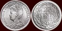 Koninkrijk der Nederlanden 25 Cents NEDERLAND (NETHERLANDS, KINGDOM) - WILHELMINA, 1890-1948 - -