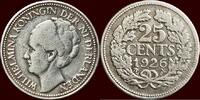 Koninkrijk der Nederlanden 25 Cents NEDERLAND (NETHERLANDS, KINGDOM) - WILHELMINA, 1890-1948 - -