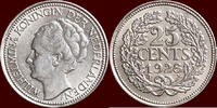 Koninkrijk der Nederlanden 25 Cents NEDERLAND (NETHERLANDS, KINGDOM) - WILHELMINA, 1890-1948 - -