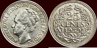 Koninkrijk der Nederlanden 25 Cents NEDERLAND (NETHERLANDS, KINGDOM) - WILHELMINA, 1890-1948 - -