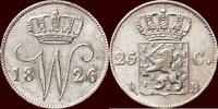 Koninkrijk der Nederlanden 25 Cents NEDERLAND (NETHERLANDS, KINGDOM) - WILLEM I, 1815-1840 - 1826, Brussel -