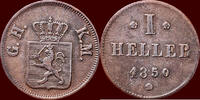 1 Heller GERMANY - HESSEN-DARMSTADT, GROSSHERZOGTUM - LUDWIG III, 1848-1877 - -