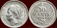 Koninkrijk der Nederlanden 10 Cents NEDERLAND (NETHERLANDS, KINGDOM) - WILHELMINA, 1890-1948 - 1944 P, Philadelphia -