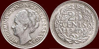 Koninkrijk der Nederlanden 25 Cents NEDERLAND (NETHERLANDS, KINGDOM) - WILHELMINA, 1890-1948 - -