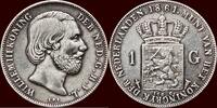 Koninkrijk der Nederlanden 1 Gulden NEDERLAND (NETHERLANDS, KINGDOM) - WILLEM III, 1849-1890 - -