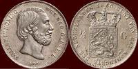Koninkrijk der Nederlanden ½ Gulden NEDERLAND (NETHERLANDS, KINGDOM) - WILLEM III, 1849-1890 - 1860/5(.) -