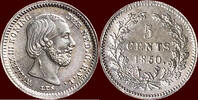 Koninkrijk der Nederlanden 5 Cents NEDERLAND (NETHERLANDS, KINGDOM) - WILLEM III, 1849-1890 - -