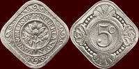 Koninkrijk der Nederlanden 5 Cents NEDERLAND (NETHERLANDS, KINGDOM) - WILHELMINA, 1890-1948 - -