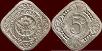 Koninkrijk der Nederlanden 5 Cents NEDERLAND (NETHERLANDS, KINGDOM) - WILHELMINA, 1890-1948 - -