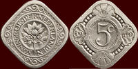 Koninkrijk der Nederlanden 5 Cents NEDERLAND (NETHERLANDS, KINGDOM) - WILHELMINA, 1890-1948 - -