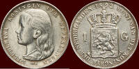 Koninkrijk der Nederlanden 1 Gulden NEDERLAND (NETHERLANDS, KINGDOM) - WILHELMINA, 1890-1948 - -