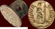 Bronze NOORDELIJKE NEDERLANDEN (NORTHERN NETHERLANDS) - wax seal stamp of St. Barbara, 14th / 15th century -