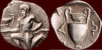 THRACIAN ISLANDS, THASOS - AR Trihemiobol, circa 404-355 BC -