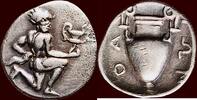 THRACIAN ISLANDS, THASOS - AR Trihemiobol, circa 404-355 BC -