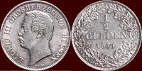 Gulden GERMANY - HESSEN-DARMSTADT, GROSSHERZOGTUM - LUDWIG III, 1848-1877 - ½ -