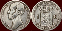 Koninkrijk der Nederlanden 1 Gulden NEDERLAND (NETHERLANDS, KINGDOM) - WILLEM II, - 1846 - ZWAARD -