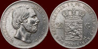 Koninkrijk der Nederlanden 2 ½ Gulden NEDERLAND (NETHERLANDS, KINGDOM) - WILLEM III, - 1874 - 1e halfjaar -
