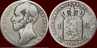 Koninkrijk der Nederlanden 1 Gulden NEDERLAND (NETHERLANDS, KINGDOM) - WILLEM II, - 1845 - STREEP -