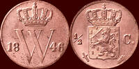 Koninkrijk der Nederlanden ½ Cent NEDERLAND (NETHERLANDS, KINGDOM) - WILLEM II, 1840-1849 - -