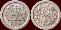 Koninkrijk der Nederlanden 5 Cents NEDERLAND (NETHERLANDS, KINGDOM) - WILHELMINA, 1890-1948 - -