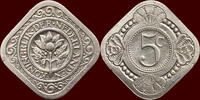 Koninkrijk der Nederlanden 5 Cents NEDERLAND (NETHERLANDS, KINGDOM) - WILHELMINA, 1890-1948 - -
